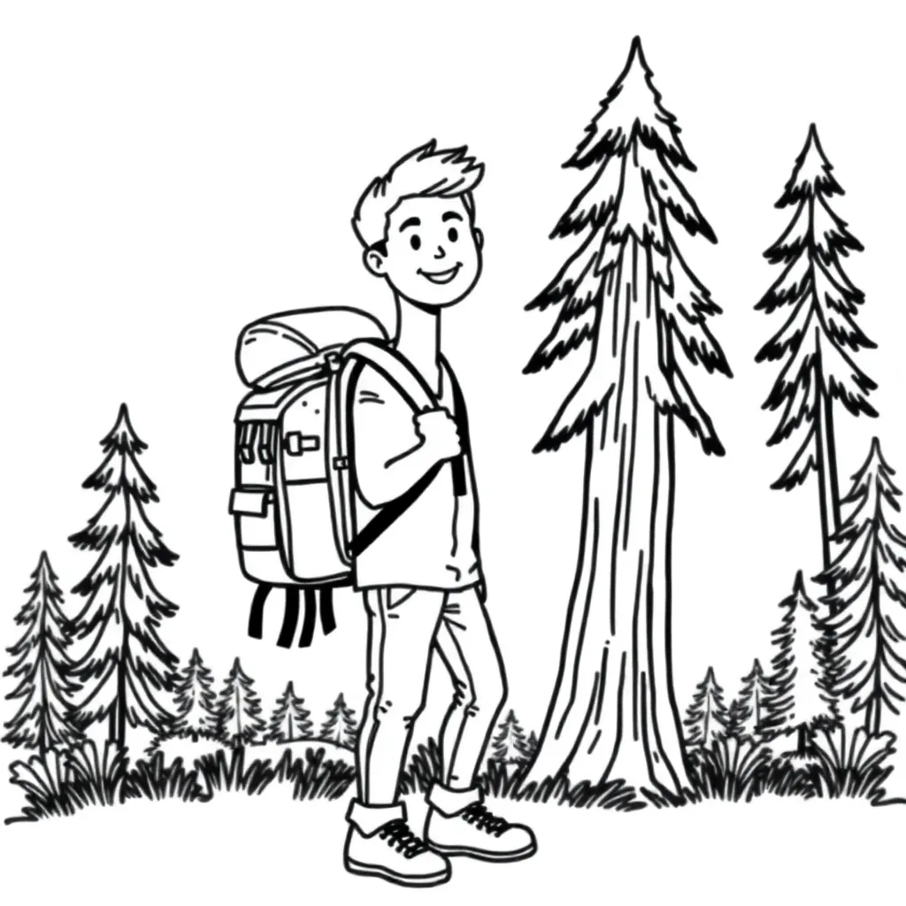 Camping & Hiking coloring page