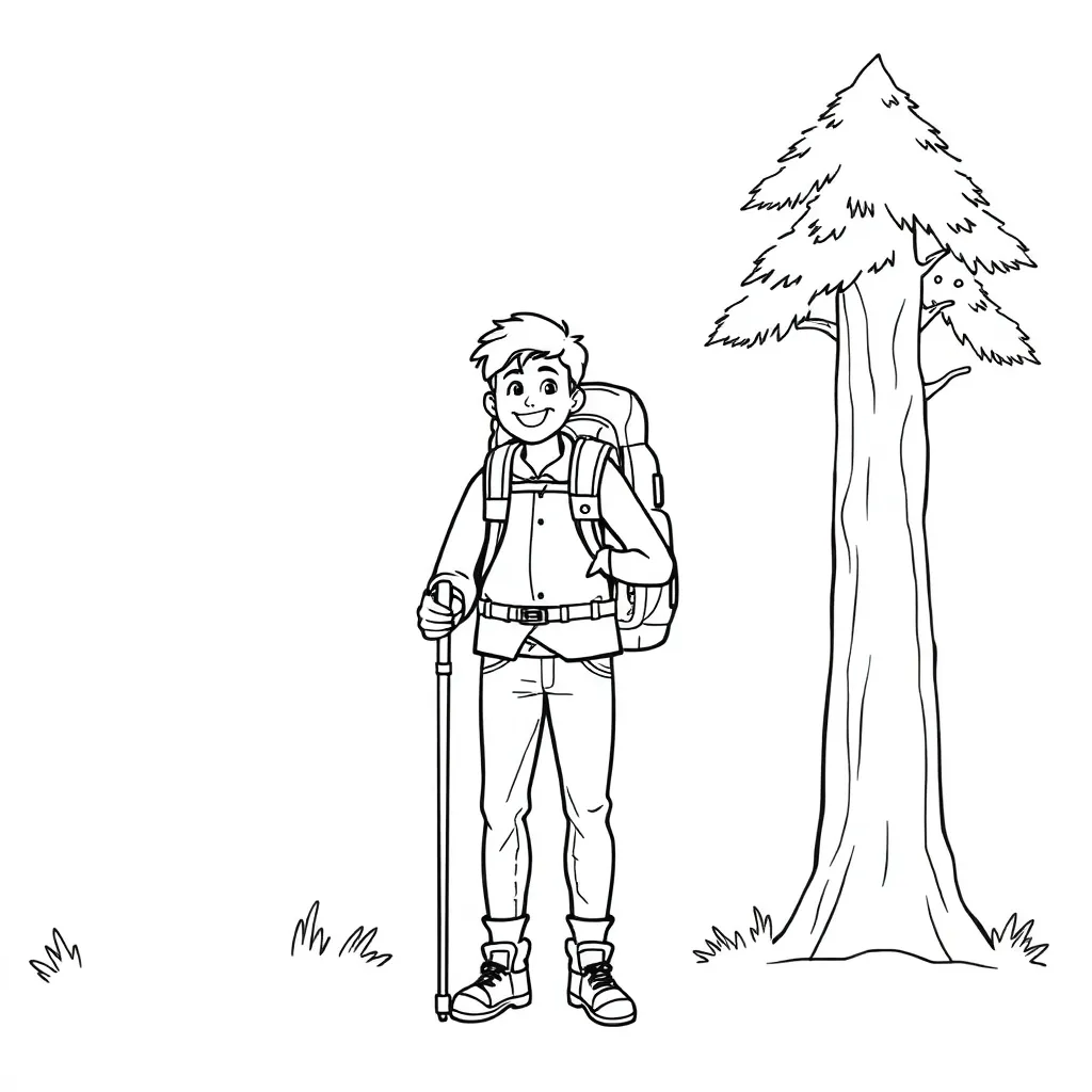 Camping & Hiking coloring page