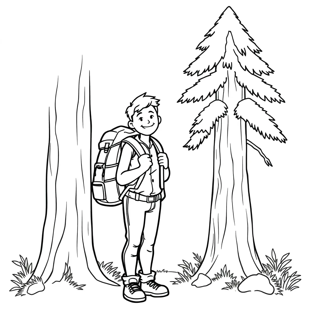 Camping & Hiking coloring page