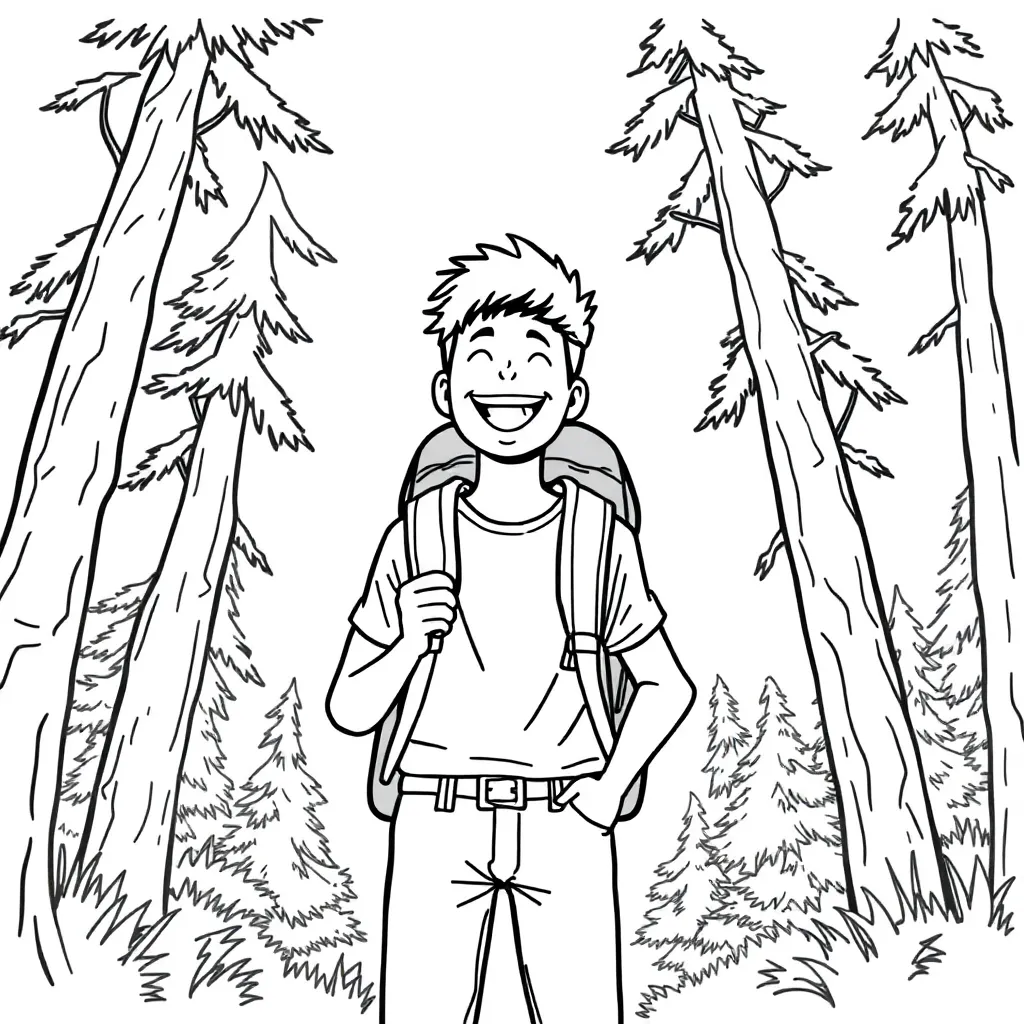 Camping & Hiking coloring page