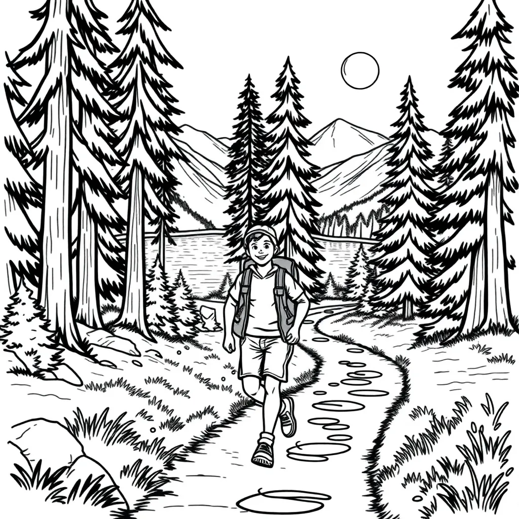 Camping & Hiking coloring page