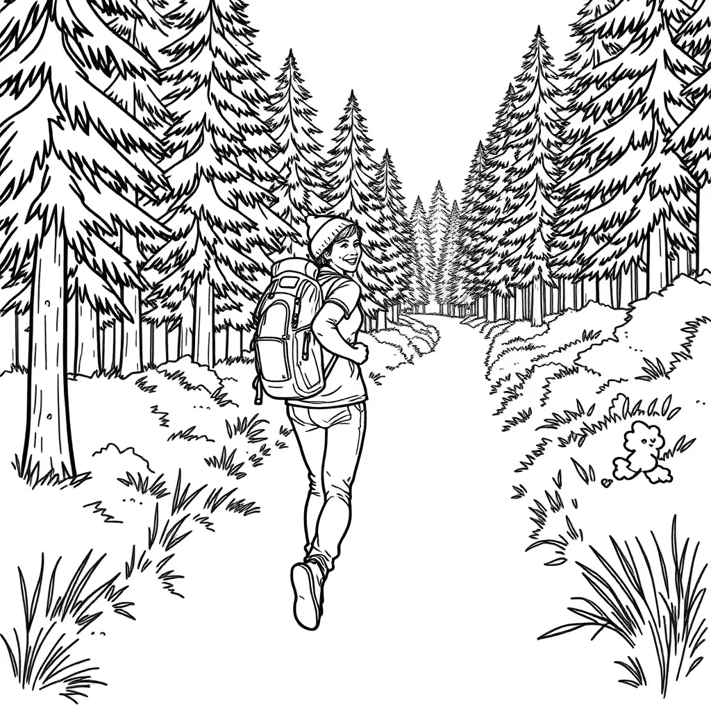 Camping & Hiking coloring page
