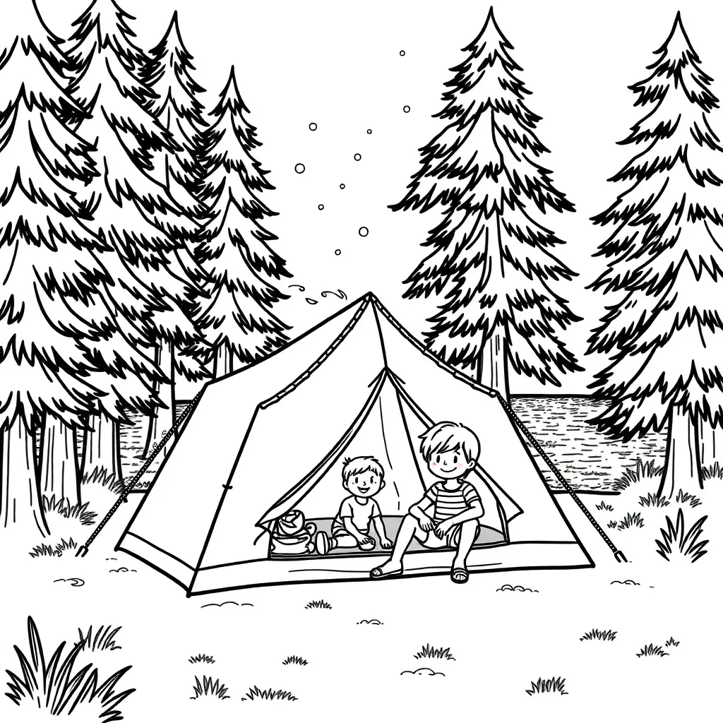 Camping & Hiking coloring page