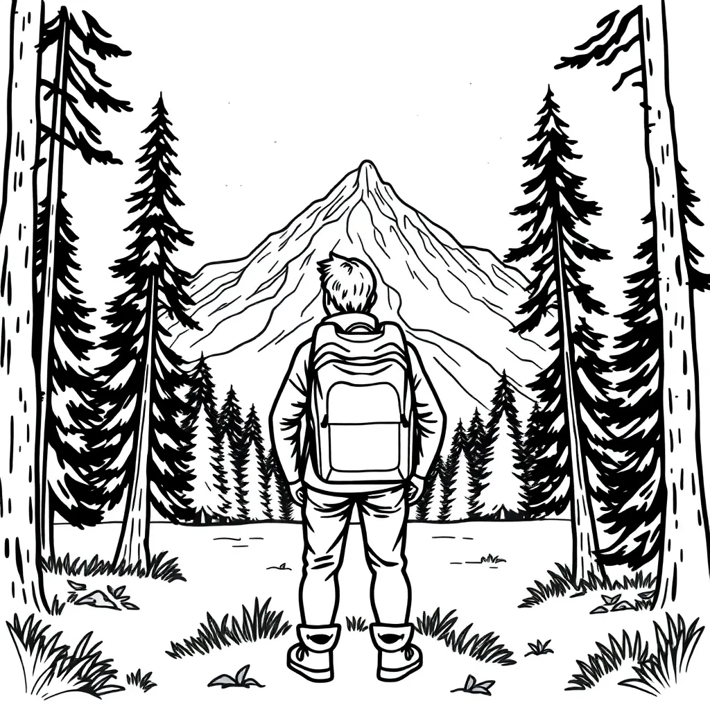Camping & Hiking coloring page