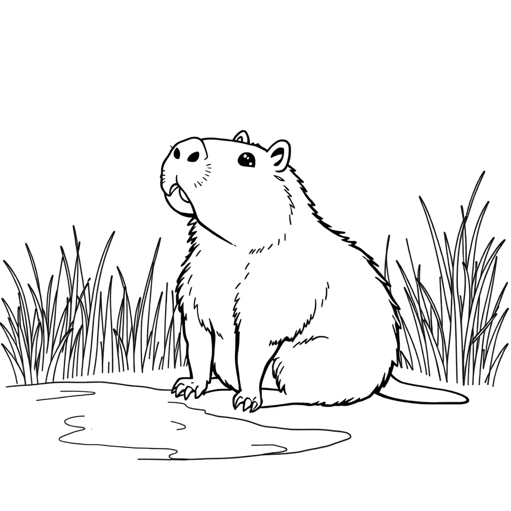 Capybara coloring page