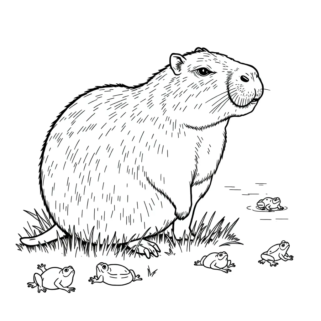 Capybara coloring page