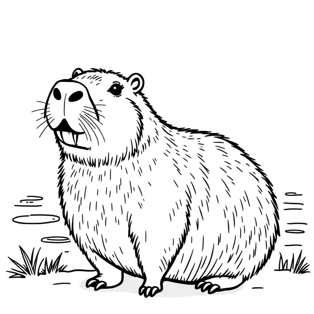 Capybara coloring page
