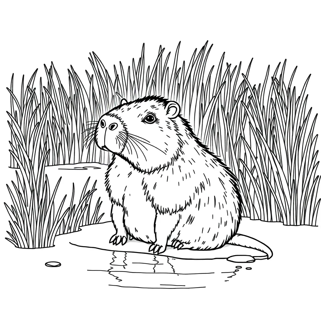 Capybara coloring page