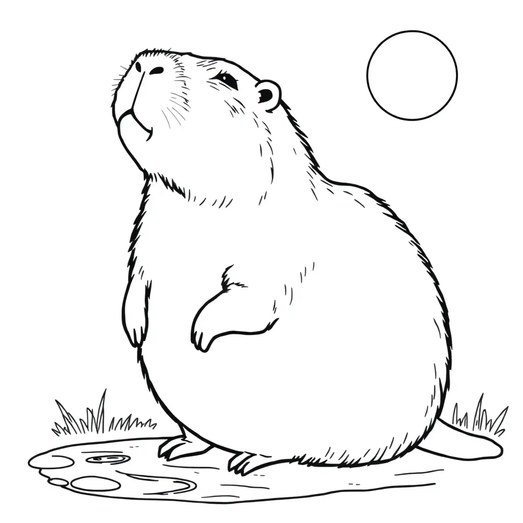 Capybara coloring page
