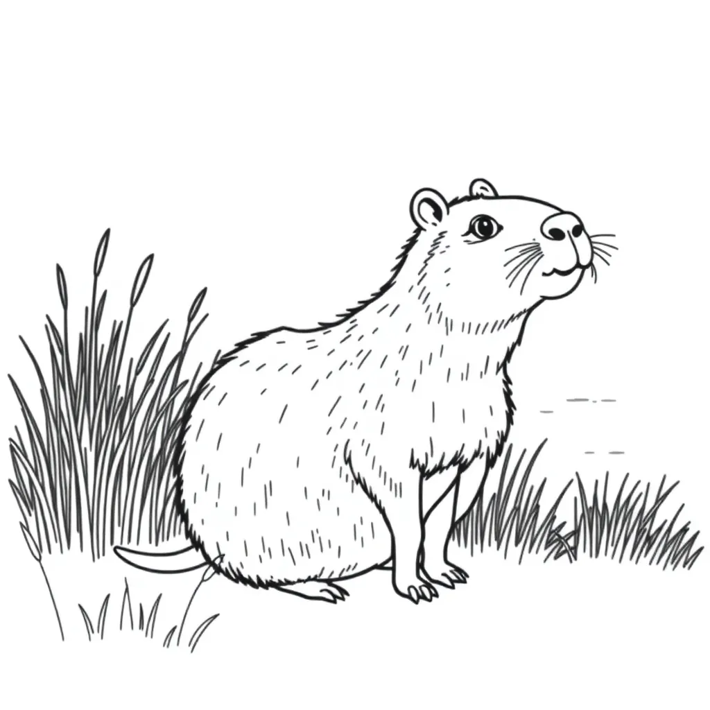Capybara coloring page