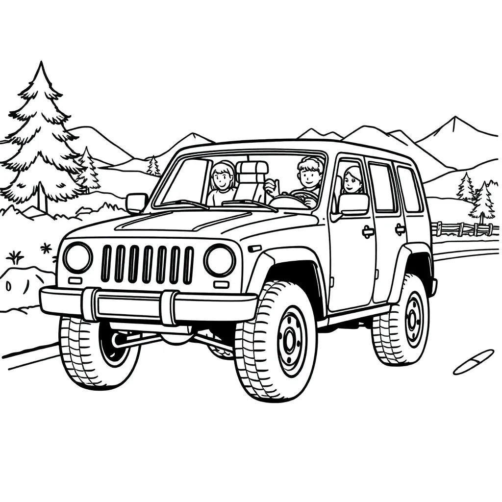 Car coloring page