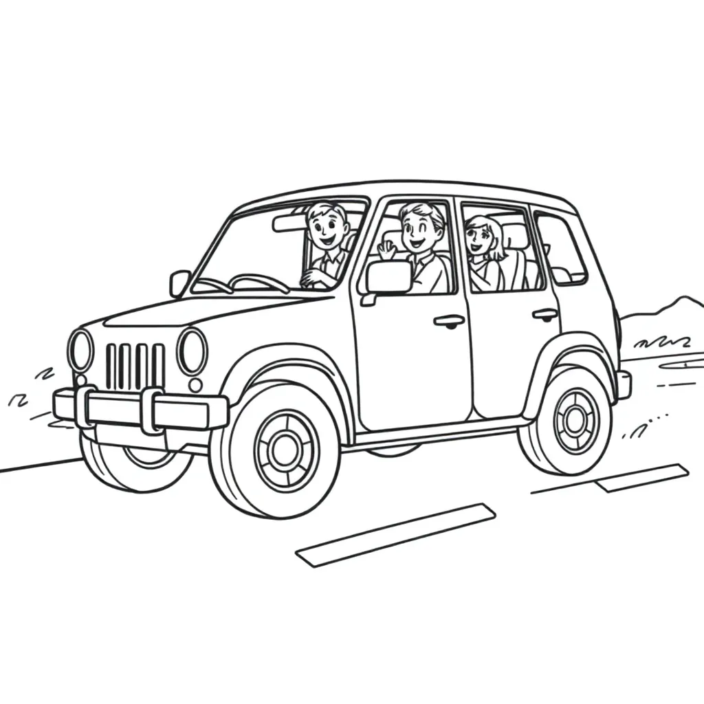 Car coloring page