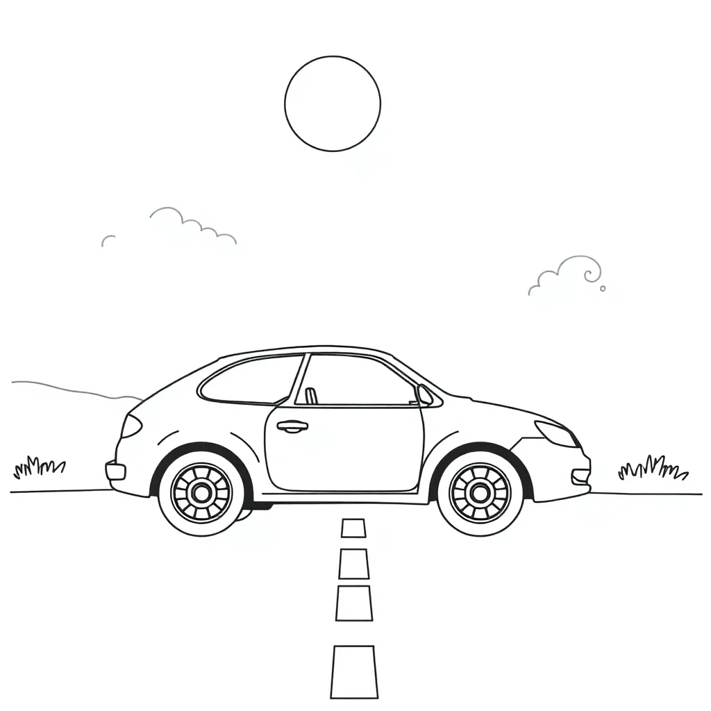 Car coloring page