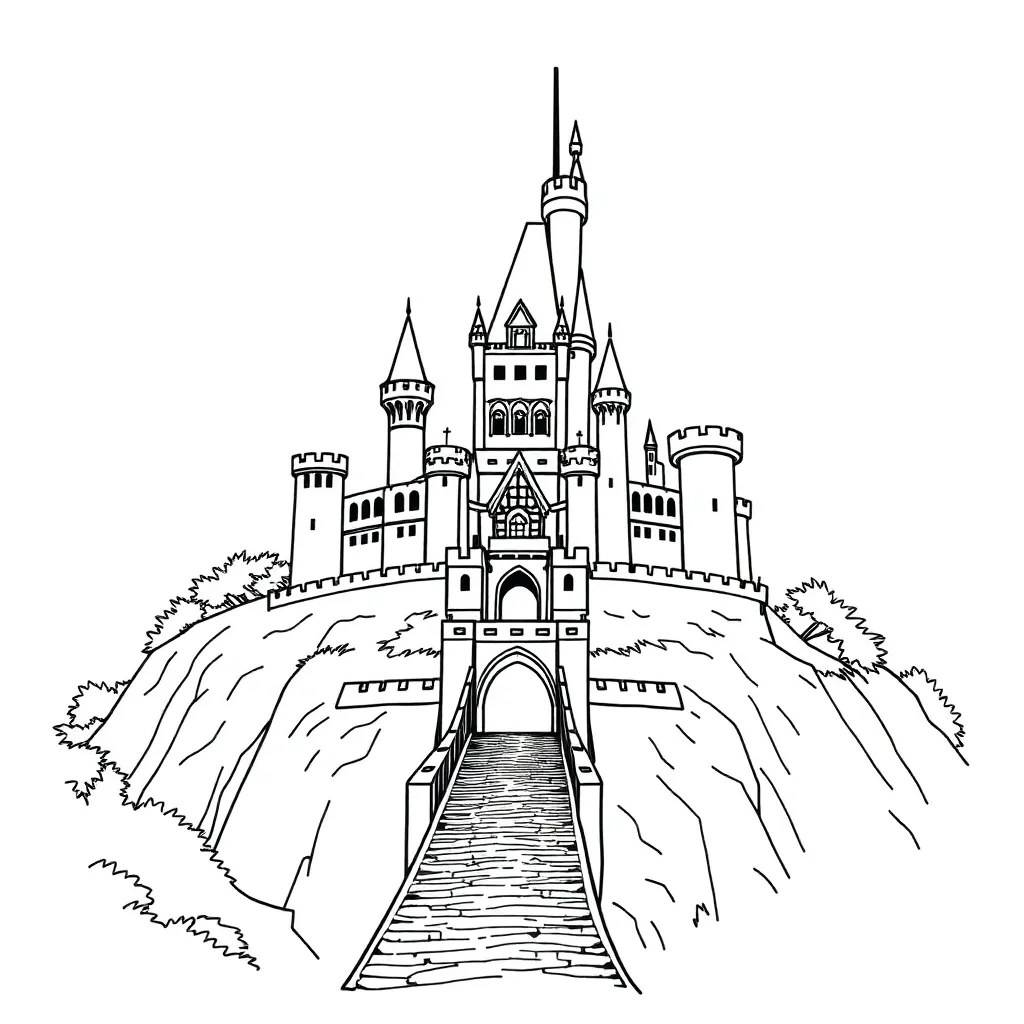 Castle coloring page