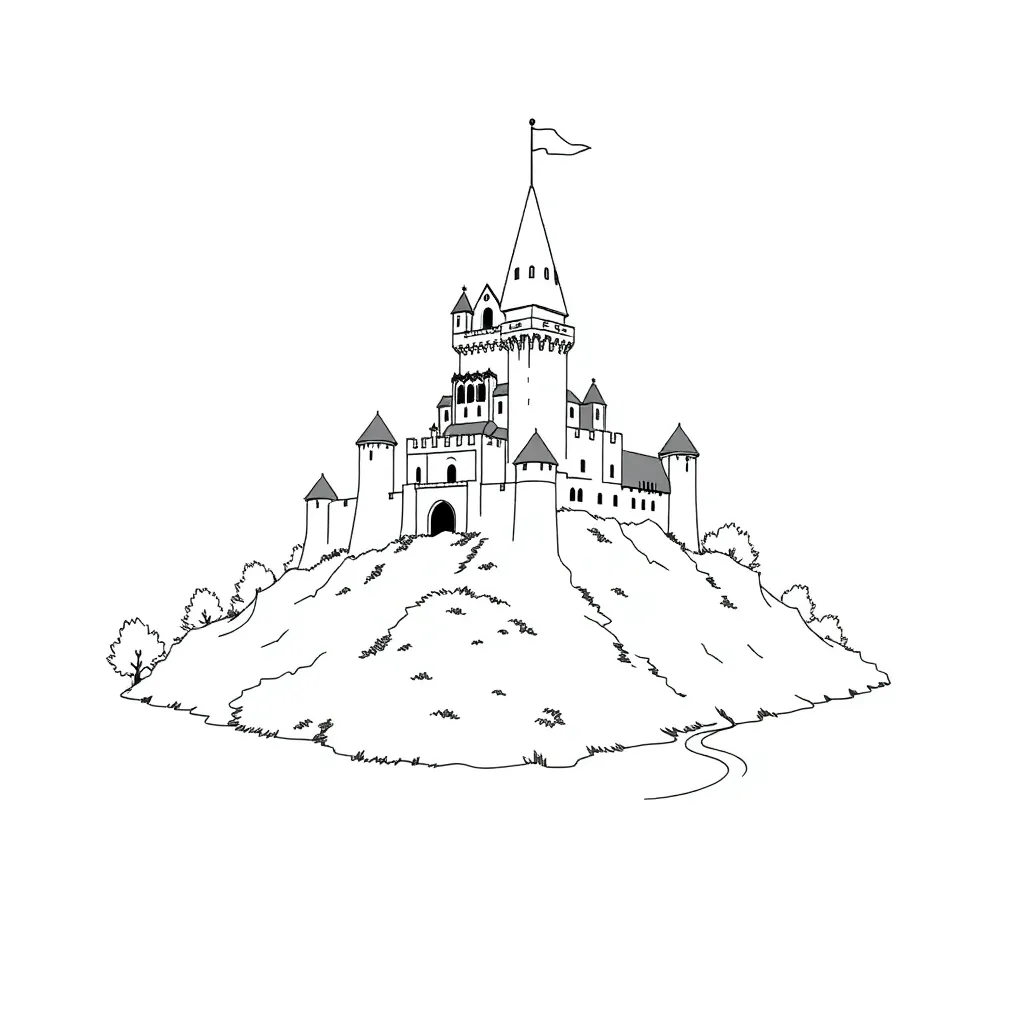 Castle coloring page
