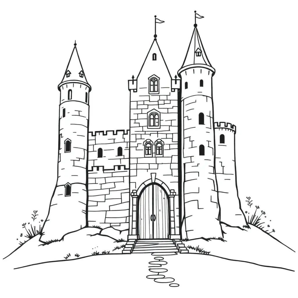 Castle coloring page