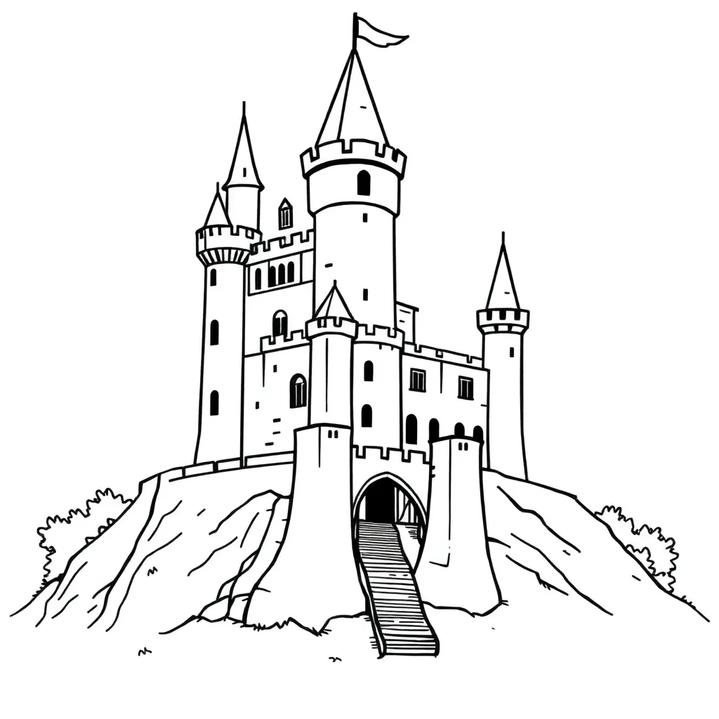 Castle coloring page