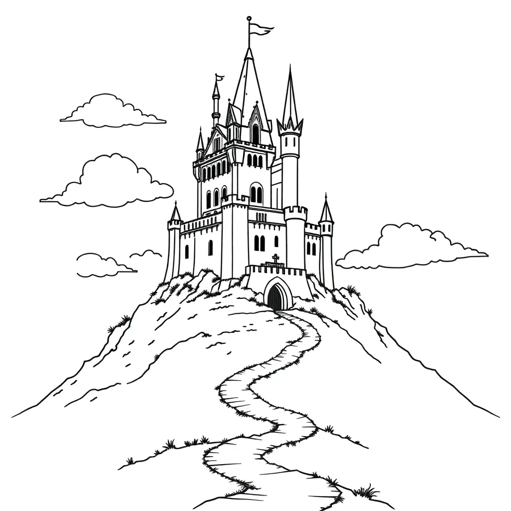 Castle coloring page
