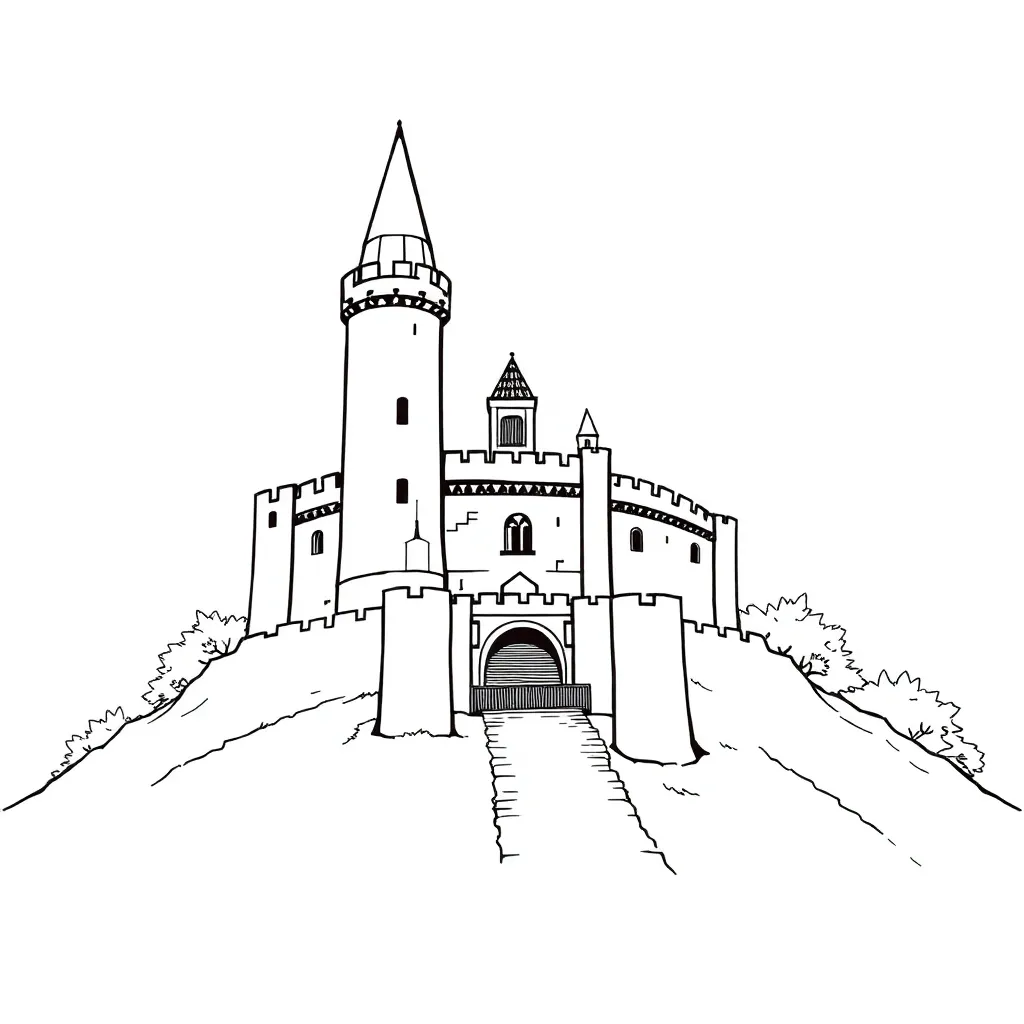 Castle coloring page