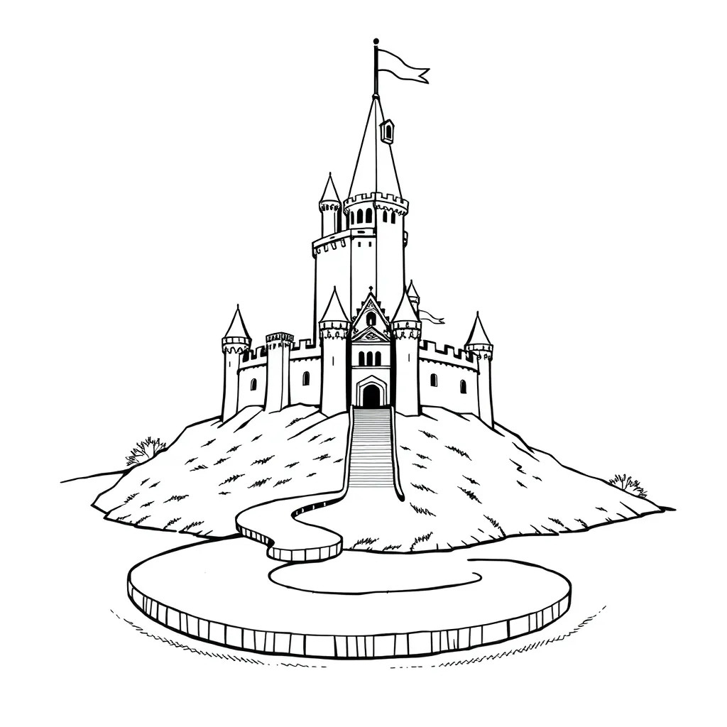 Castle coloring page