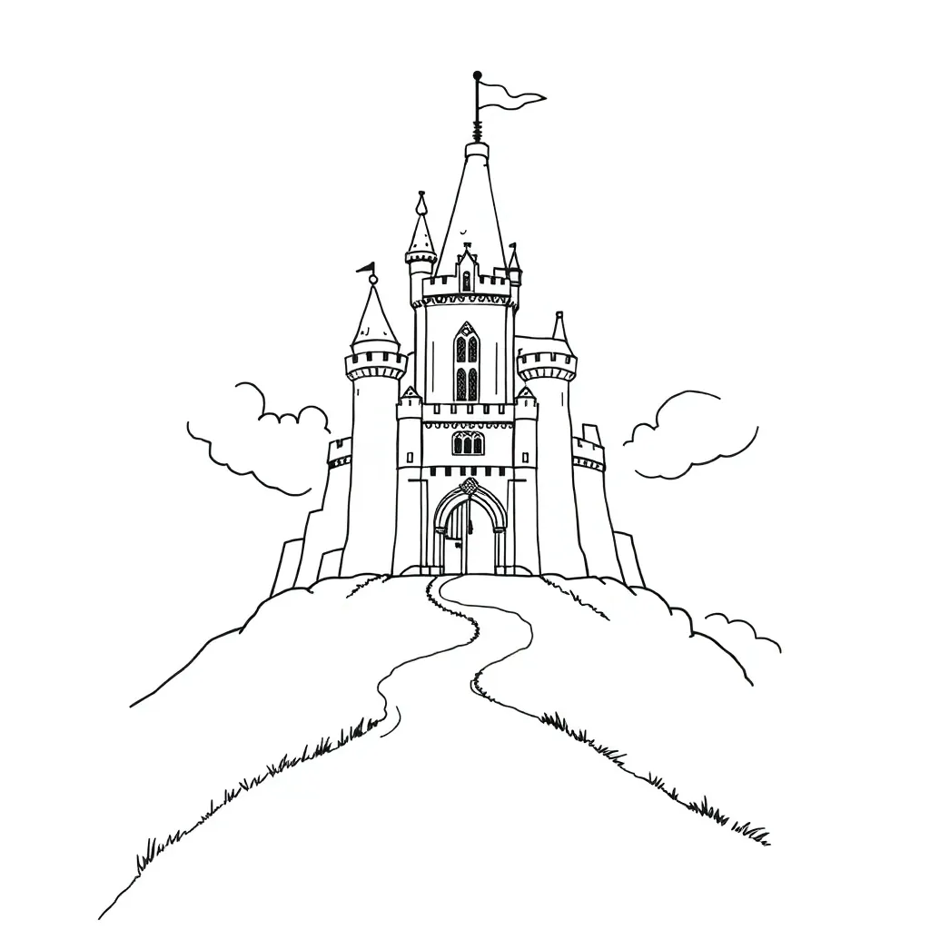 Castle coloring page