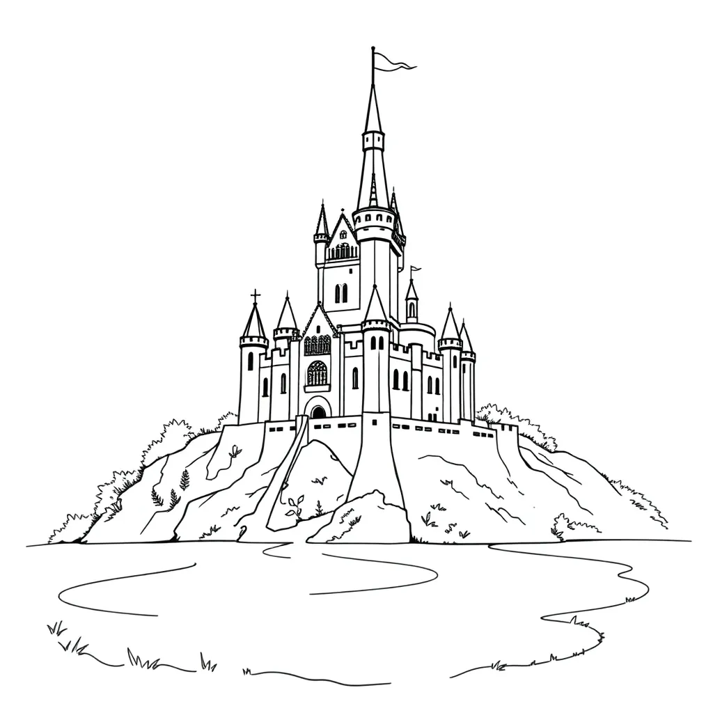 Castle coloring page