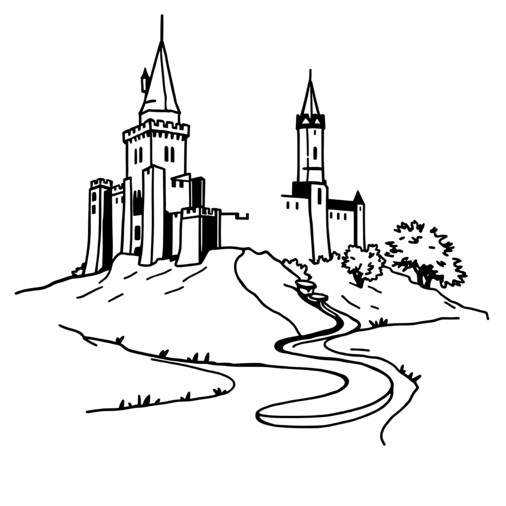Castle coloring page