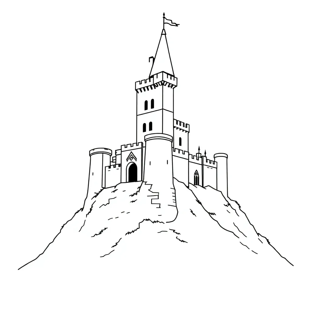 Castle coloring page