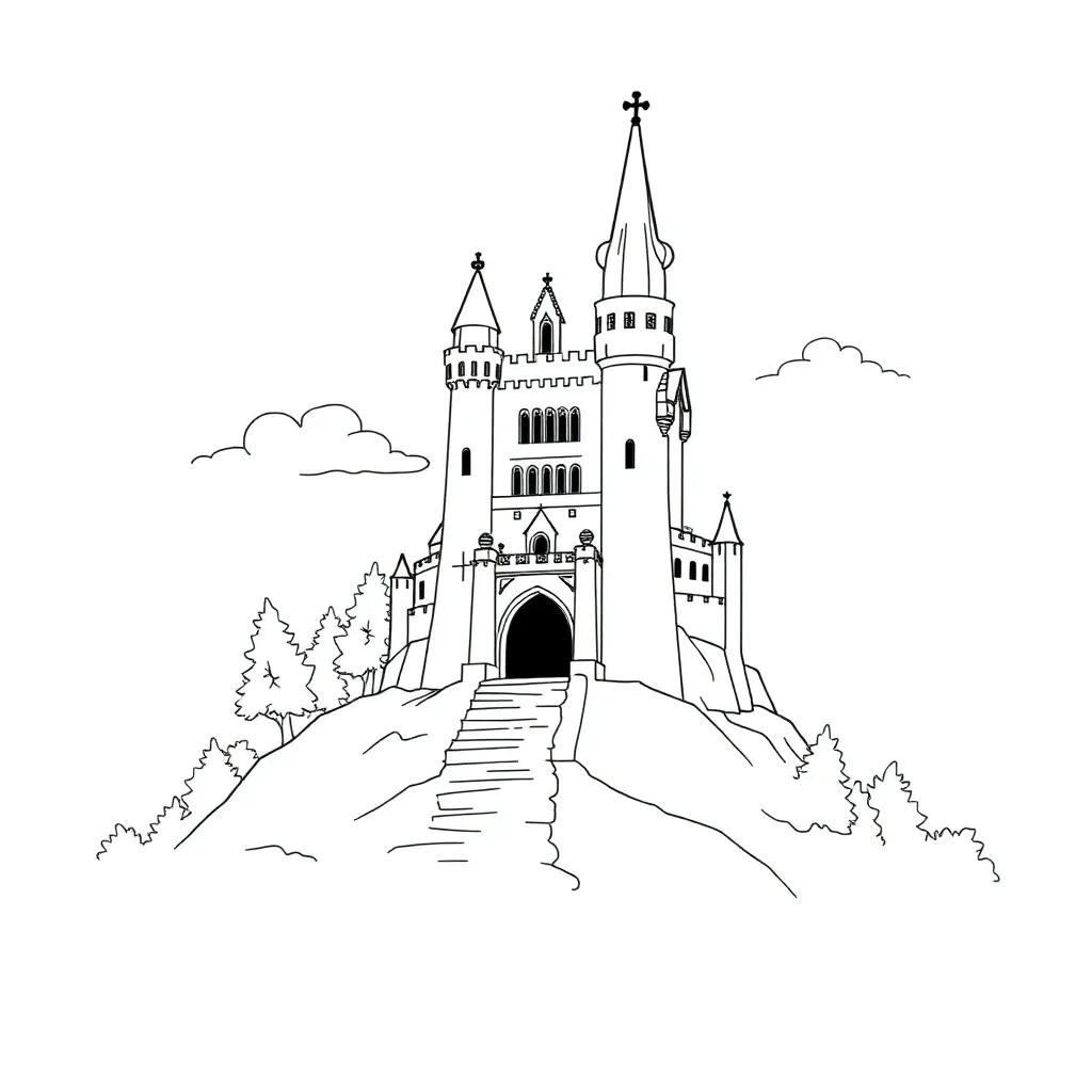 Castle coloring page