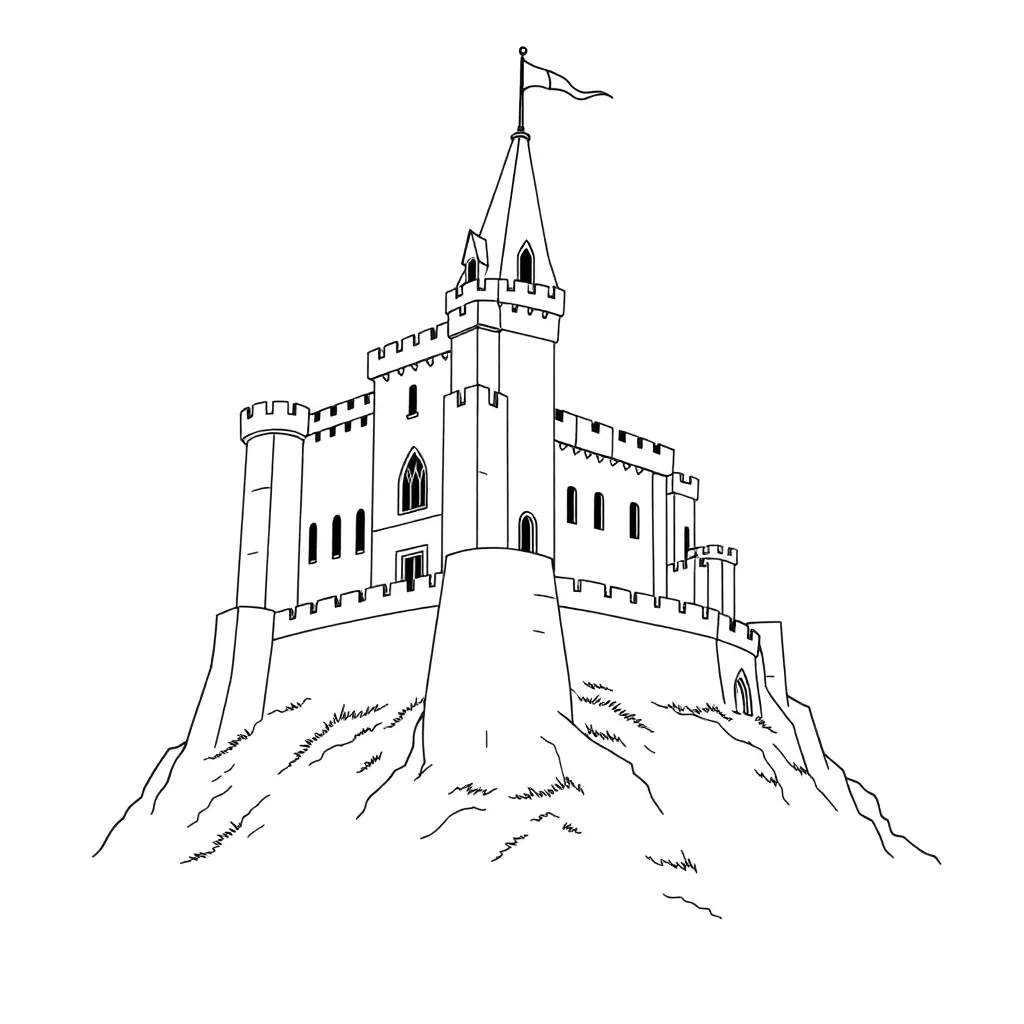 Castle coloring page