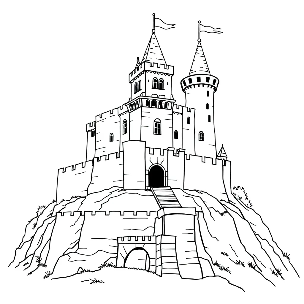 Castle coloring page
