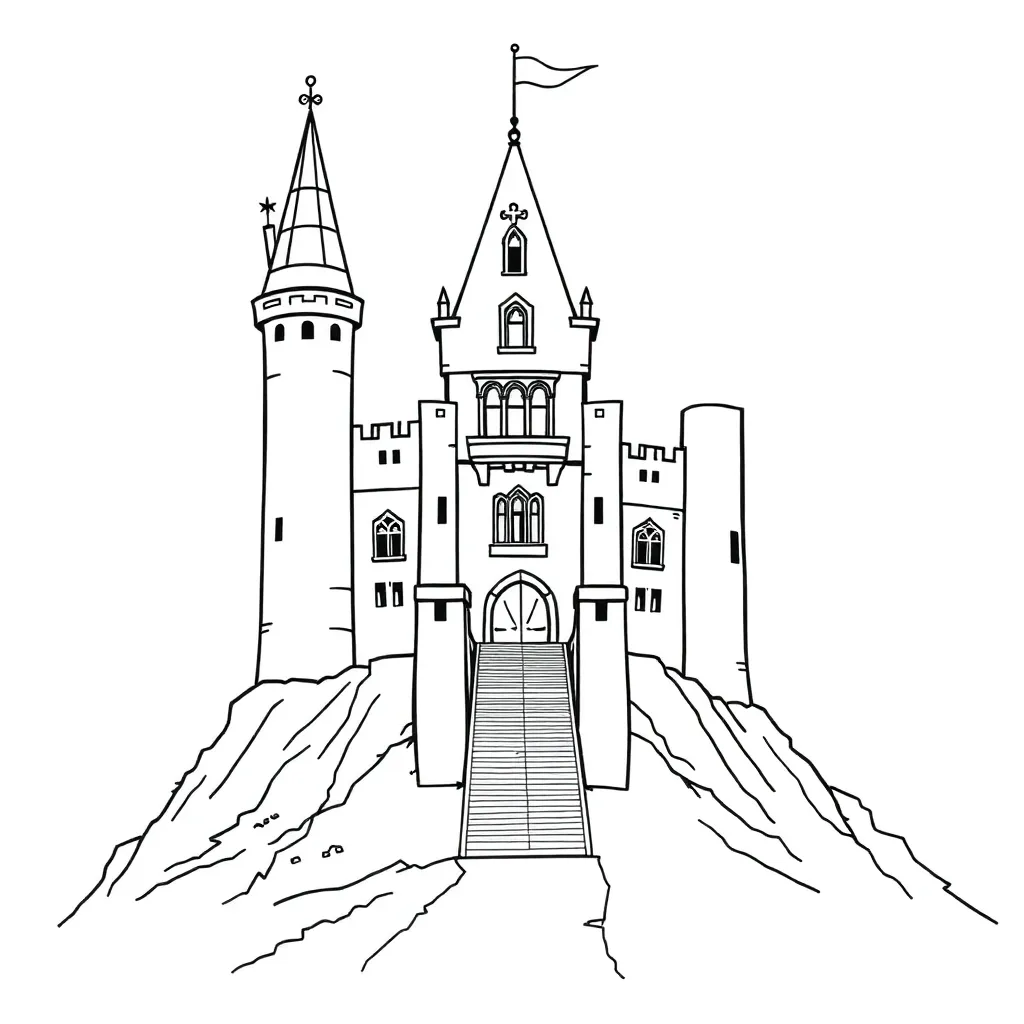 Castle coloring page