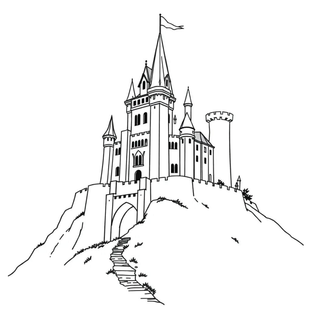 Castle coloring page