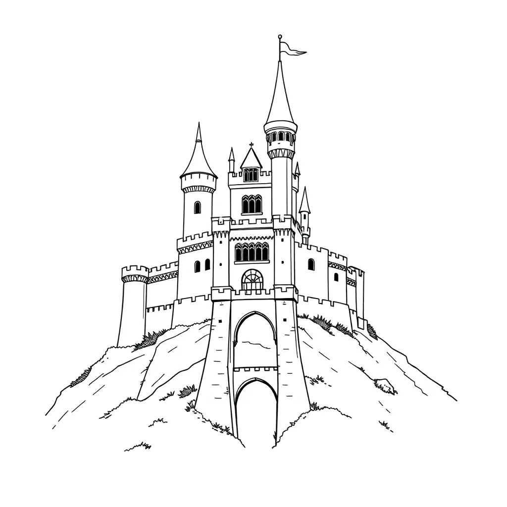 Castle coloring page