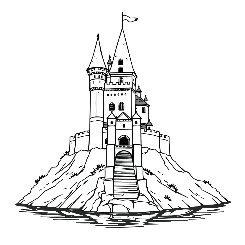 Castle coloring page