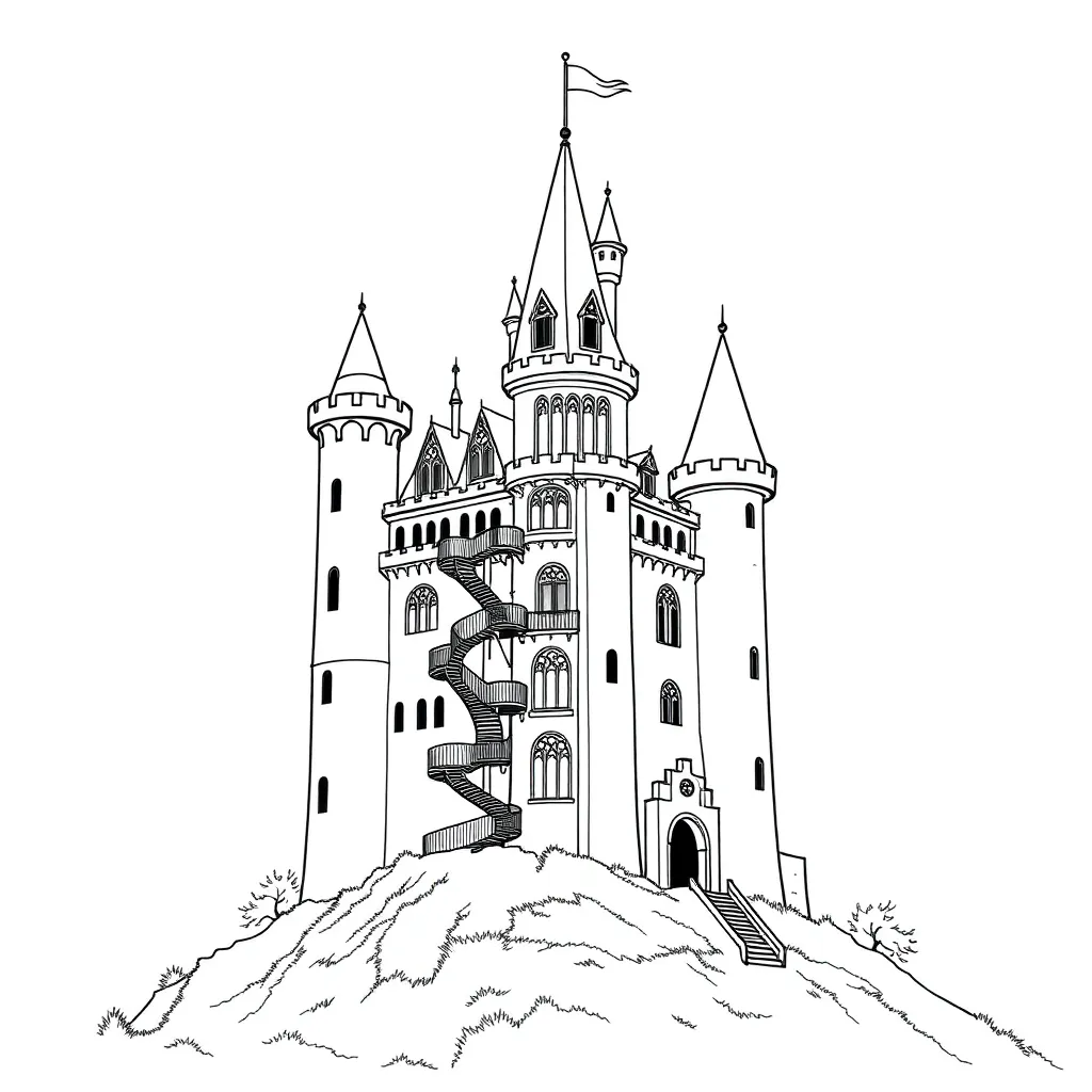Castle coloring page