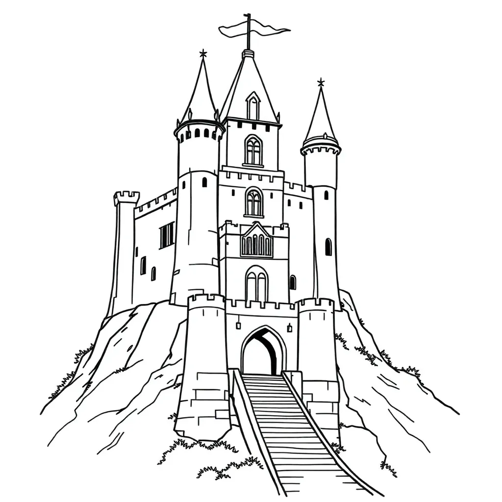 Castle coloring page