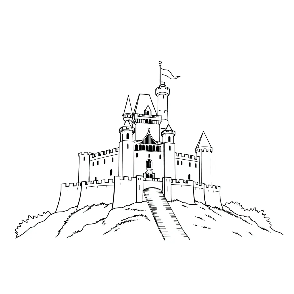 Castle coloring page