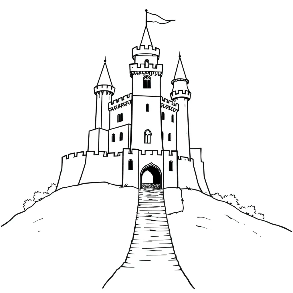 Castle coloring page