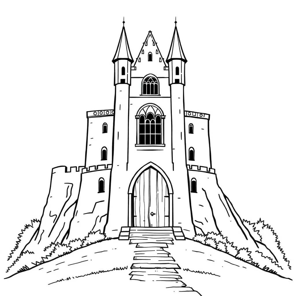 Castle coloring page