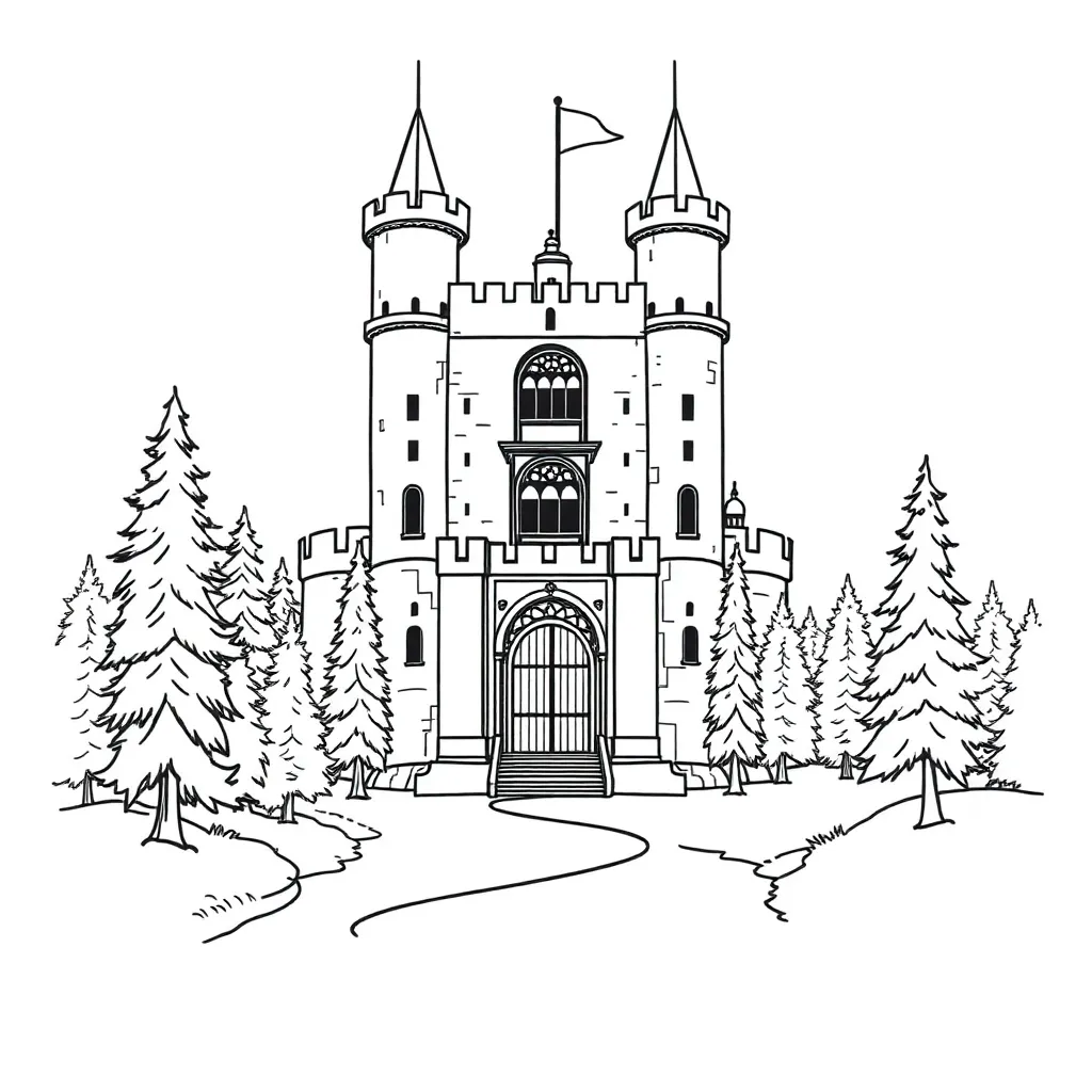 Castle coloring page