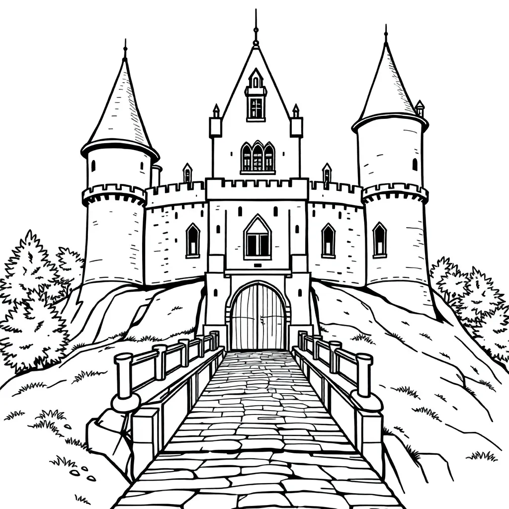 Castle coloring page