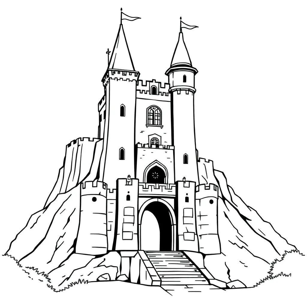 Castle coloring page