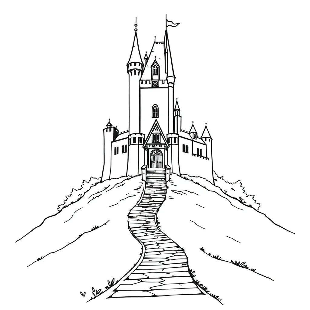 Castle coloring page