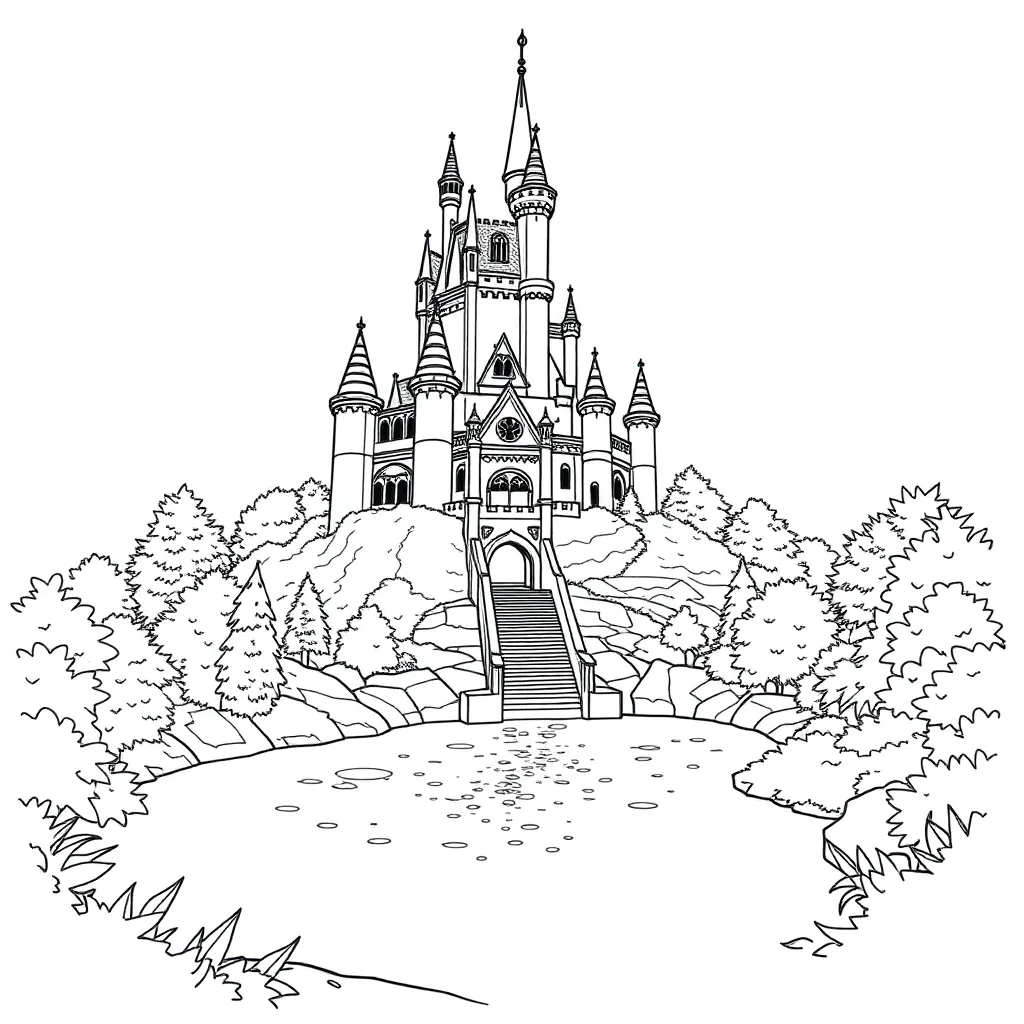 Castle coloring page
