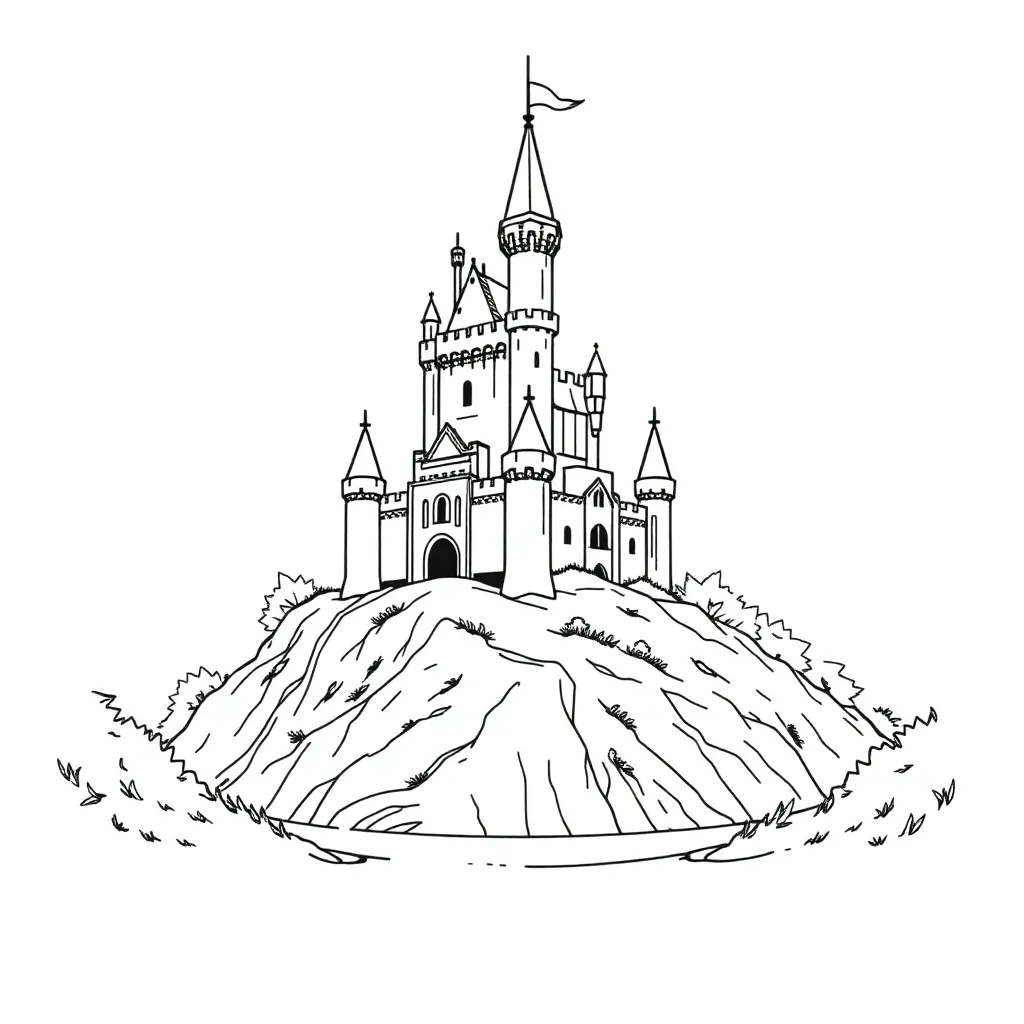 Castle coloring page