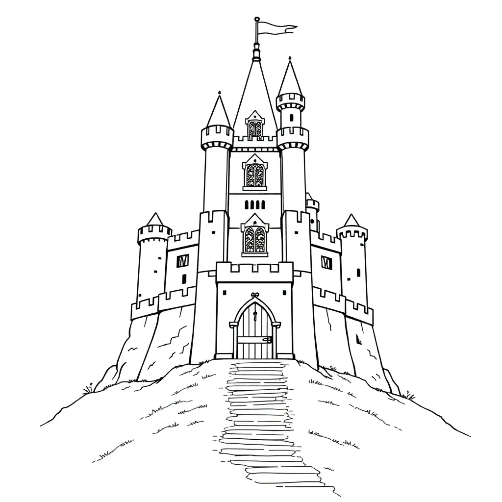 Castle coloring page