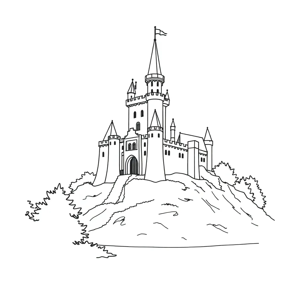 Castle coloring page