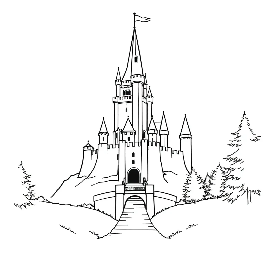 Castle coloring page
