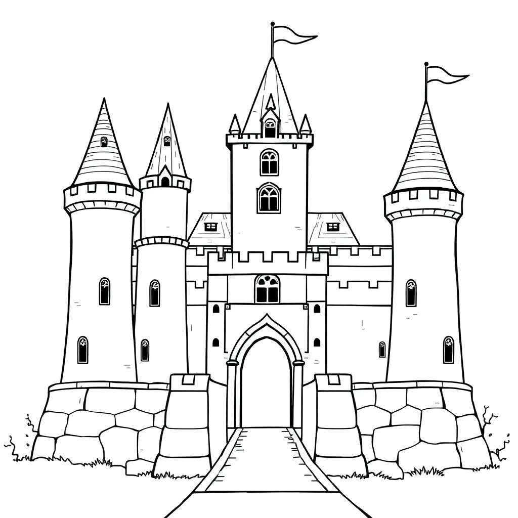 Castle coloring page